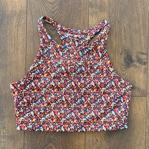 Outdoor Voices TechSweat Crop Top Paprika Blooms size Medium